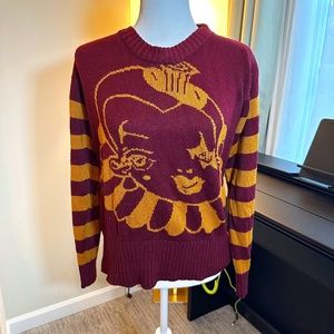 Vintage Maroon Mustard Sweater Sz Medium